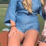 Long Sleeve Jean Romper Blue Photo 0