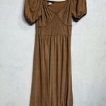 Caution to the Wind Tan Midi Dress Sz L Photo 1