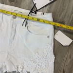 Almost Famous White Jean Shorts with Lace Trim Photo 6