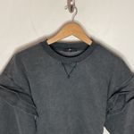 7 For All Mankind acid wash charcoal ruffle sleeve cropped boxy sweatshirt sz M Photo 4