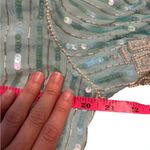 Vintage Judith Ann Creations Beaded Shirt Skirt Set in Teal 100% Pure Silk Green Size L Photo 6