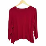 Blanque Crimson Red Asymmetrical Hem Long Sleeve Top 1 Size M Photo 1