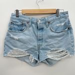 Levi's Shorts Women 30 Light Wash High Rise Denim Distressed Button Fly Photo 0