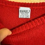 Unique 1 Native Mainer Cable Dog Knit Sweater Size Large Red Photo 2