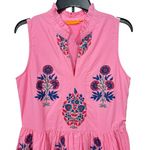 OLIPHANT Boca pink‎ tiered printed Yoke Dress S Pink Photo 1