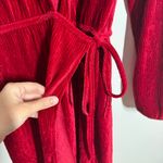 Vacate The Label Dress Women XS Red Velvet Long Sleeve Wrap Dress Holiday Party Photo 6
