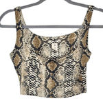 Salty  by Andie Snakeskin Print Cropped Tank Top Size Small Snakeskin Fitted Tank Photo 0