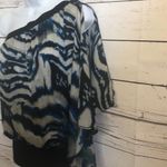 Bebe ‎ over the shoulder black blue gray top Photo 2