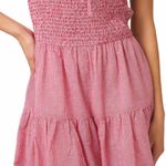 Gilli Bubble Hem Romper Gingham Smocked Bow Red Women's Size Medium NWT Photo 3