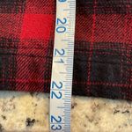 BeachLunchLounge Womens Flannel Plaid Button Down Shacket Red Black Size Large Photo 6