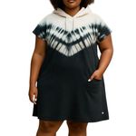 LIVI Lane Bryant HOODED TIE DYE BLUE WHITE Sweatshirt COVERUP Dress Size undefined Photo 0