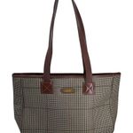 Vintage 1980s Polo Ralph Lauren Glen Plaid Shoulder Overnight Zip Tote Handbag Brown Photo 0