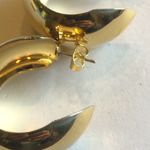 Vintage Chunky Retro Boho Gold Hoop Earrings Photo 5