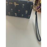 Betsey Johnson  Denim Floral Embroidered Zip Around Wristlet Wallet Boho Chic Photo 3