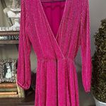 Karina Grimaldi Garda Beaded Mini Dress Hot Pink Womens Size XS Photo 4