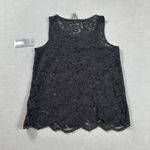 Worthington  Black Lace Sleeveless Tank Top Womens Small Floral Lace Cami NWT Photo 1
