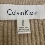 Calvin Klein Women's  Ribbed Gold Grommet Long Sleeve Sweater Tan  Size Medium Photo 11