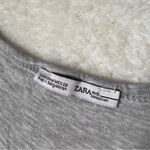 ZARA Gray and White Asymmetrical Hem Tank Top Photo 3