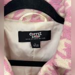 Coffee Shop  Brand Pink & Cream Houndstooth Peacoat Jacket Photo 2