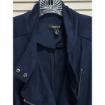 Torrid Blue Suede Long Sleeve Zip Up Crop Jacket Zipper Detail Size 3 Pockets Photo 2