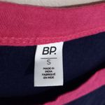 Nordstrom S Short Sleeved Cotton Blend Contrast Trim Crew Neck Top in Navy Photo 3