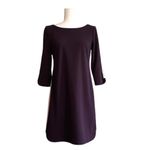 Vince Camuto  Purple Crepe Side Stripe Boatneck 3/4 Sleeve Sheath Dress Size 4 Photo 11