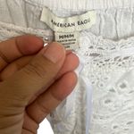 American Eagle Square neck crochet eyelet poof sleeve Cottagecore crop #755 Photo 4