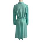Vintage Jennifer Gee Belted Dress Womens‎ L Seafoam Green Ruffled A Photo 4