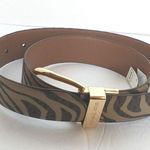 Michael Kors New!  Reversible Leather Belt Zebra Print Gold-tone Logo Buckle SM Photo 9