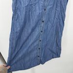 J.Crew Chambray Denim Button Front Mini Dress Tie Belt Size Medium Cotton Blue Photo 2