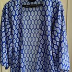 Swim Open Tunic Cover Up Kimono Myth Boho Chic Blue Paisley Long, Size M Size M Photo 4
