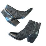 Sam Edelman Elita Black Leather Pointed Cut-Out Western Fashion Boots Size 10 Photo 1