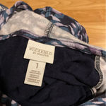 Chico's  Blue and Purple Patterned hooded long sleeve shirt‎ Photo 1
