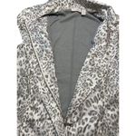 Chico's Weekends Sleeveless Animal Print Vest White Gray Full Zip Size 2 M 12 Photo 3