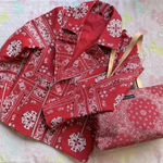 Reaction Kenneth Cole Paisley red bandanna style print jacket and bag (Kenneth Cole Reaction) set NEW Photo 0