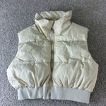 Garage Puffer Vest Sleeveless Padded Jacket Crop Top High Neck Beige‎ Casual Tan Size undefined Photo 0