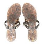 Jack Rogers  Georgica Jelly Tortoise Brown Thong Medallion Flip Flop Sandals 8 Photo 4