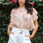 Bishop and Young NWT  Shelby Flutter Sleeve Blouse Photo 0