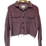 American Eagle  Corduroy Cropped Jacket Mauve Button Front Women’s Size XS Photo 0