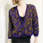 Vintage Purple/Gold Swirl Paisley Abstract One Photo 1