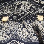 Blue and White Elephant Blouse Size XL Photo 3