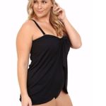 Ralph Lauren LAUREN  Women's One Piece Bandeau Swim Dress Black Photo 2