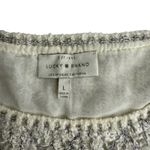 Lucky Brand womens sweater Size L Metallic Silver Stripe Open Knit Pullover Photo 4