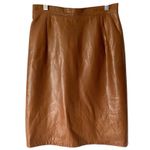Henri Bendel  Vintage Chocolate Brown Leather Pencil Skirt size 8 Photo 0