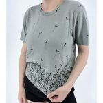 Sag Harbor Vintage  Petite Floral Gray Knit Short Sleeve Sweater Size Medium Photo 2