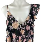 Xhilaration Multicolor Floral Ruffle Faux Wrap Sleeveless Wide Leg Jumpsuit M Photo 2