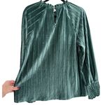 Cable & Gauge NWT  Velour‎ Long Sleeve Mock Neck Blouse Top Green Size Large Photo 5