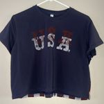 Calhoun USA, graphic crop shirt size large Blue Photo 0
