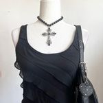 Old Navy Black Ruffle Tank Top, Y2K, Coquette, Indie, Romantic, Soft Girl, Vintage, Small Photo 1