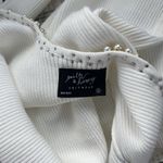 NWT Milk And Honey Knitware White Embellished Neckline Ribbed Sweater Size S Photo 2